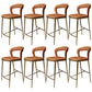 Armless Modern Counter Stool Faux Leather and Metal Counter Bar Stool