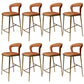 Armless Modern Counter Stool Faux Leather and Metal Counter Bar Stool