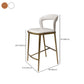 Armless Modern Counter Stool Faux Leather and Metal Counter Bar Stool