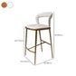 Armless Modern Counter Stool Faux Leather and Metal Counter Bar Stool