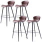 Taburete de bar de estilo moderno taburete de respaldo de cuero para sala de estar