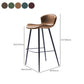 Taburete de bar de estilo moderno taburete de respaldo de cuero para sala de estar