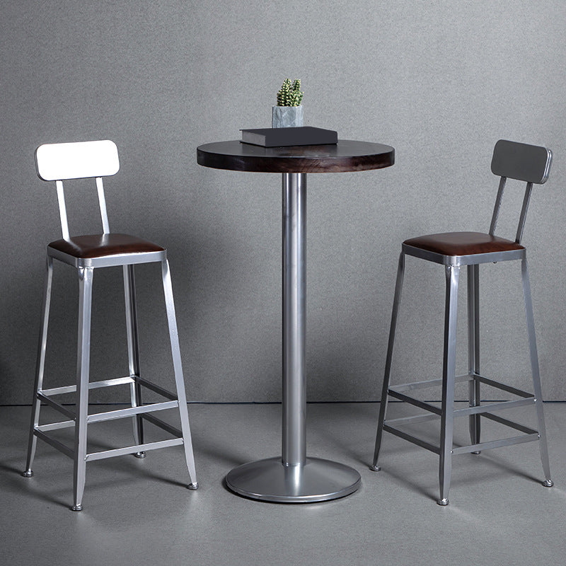 Metal Dining Stools Contemporary Armless Faux Leathe Bar Stools Clearhalo 'Bar Furniture' 'Bar Stools' 'bar_stools' 'furn' 'furn_bar_stools' 'Furniture' 'Kitchen & Dining Furniture' 6746198