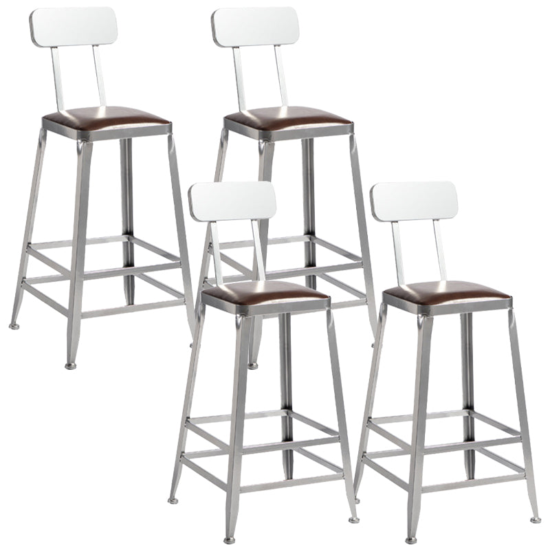 Metal Dining Stools Contemporary Armless Faux Leathe Bar Stools With Back 4 Piece Set Counter Stool(26"H) Clearhalo 'Bar Furniture' 'Bar Stools' 'bar_stools' 'furn' 'furn_bar_stools' 'Furniture' 'Kitchen & Dining Furniture' 6746202