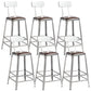Metal Dining Stools Contemporary Armless Faux Leathe Bar Stools With Back 6 Piece Set Counter Stool(26"H) Clearhalo 'Bar Furniture' 'Bar Stools' 'bar_stools' 'furn' 'furn_bar_stools' 'Furniture' 'Kitchen & Dining Furniture' 6746205