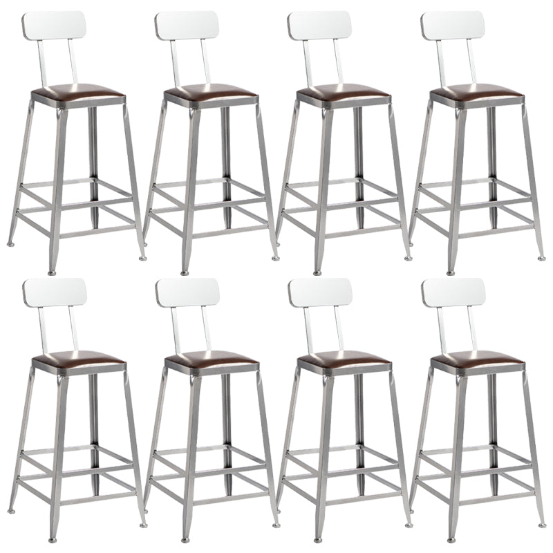 Metal Dining Stools Contemporary Armless Faux Leathe Bar Stools With Back 8 Piece Set Counter Stool(26"H) Clearhalo 'Bar Furniture' 'Bar Stools' 'bar_stools' 'furn' 'furn_bar_stools' 'Furniture' 'Kitchen & Dining Furniture' 6746207