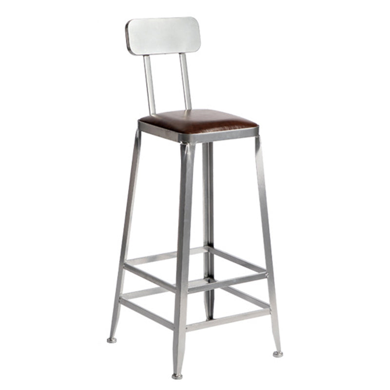 Metal Dining Stools Contemporary Armless Faux Leathe Bar Stools With Back 1 Piece Bar Stool(30"H) Clearhalo 'Bar Furniture' 'Bar Stools' 'bar_stools' 'furn' 'furn_bar_stools' 'Furniture' 'Kitchen & Dining Furniture' 6746209