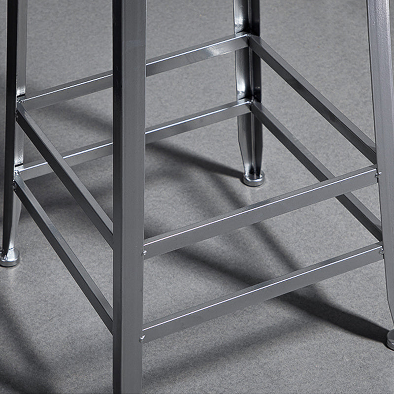 Metal Dining Stools Contemporary Armless Faux Leathe Bar Stools Clearhalo 'Bar Furniture' 'Bar Stools' 'bar_stools' 'furn' 'furn_bar_stools' 'Furniture' 'Kitchen & Dining Furniture' 6746210