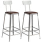Metal Dining Stools Contemporary Armless Faux Leathe Bar Stools With Back 2 Piece Set Bar Stool(30"H) Clearhalo 'Bar Furniture' 'Bar Stools' 'bar_stools' 'furn' 'furn_bar_stools' 'Furniture' 'Kitchen & Dining Furniture' 6746211