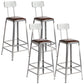 Metal Dining Stools Contemporary Armless Faux Leathe Bar Stools With Back 4 Piece Set Bar Stool(30"H) Clearhalo 'Bar Furniture' 'Bar Stools' 'bar_stools' 'furn' 'furn_bar_stools' 'Furniture' 'Kitchen & Dining Furniture' 6746212