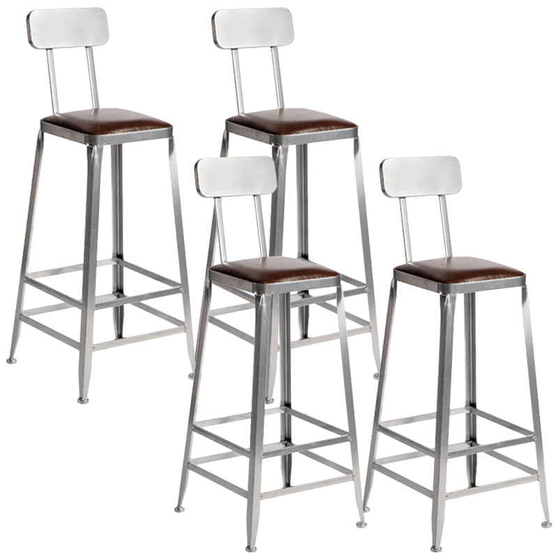Metal Dining Stools Contemporary Armless Faux Leathe Bar Stools With Back 4 Piece Set Bar Stool(30"H) Clearhalo 'Bar Furniture' 'Bar Stools' 'bar_stools' 'furn' 'furn_bar_stools' 'Furniture' 'Kitchen & Dining Furniture' 6746212