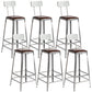 Metal Dining Stools Contemporary Armless Faux Leathe Bar Stools With Back 6 Piece Set Bar Stool(30"H) Clearhalo 'Bar Furniture' 'Bar Stools' 'bar_stools' 'furn' 'furn_bar_stools' 'Furniture' 'Kitchen & Dining Furniture' 6746213