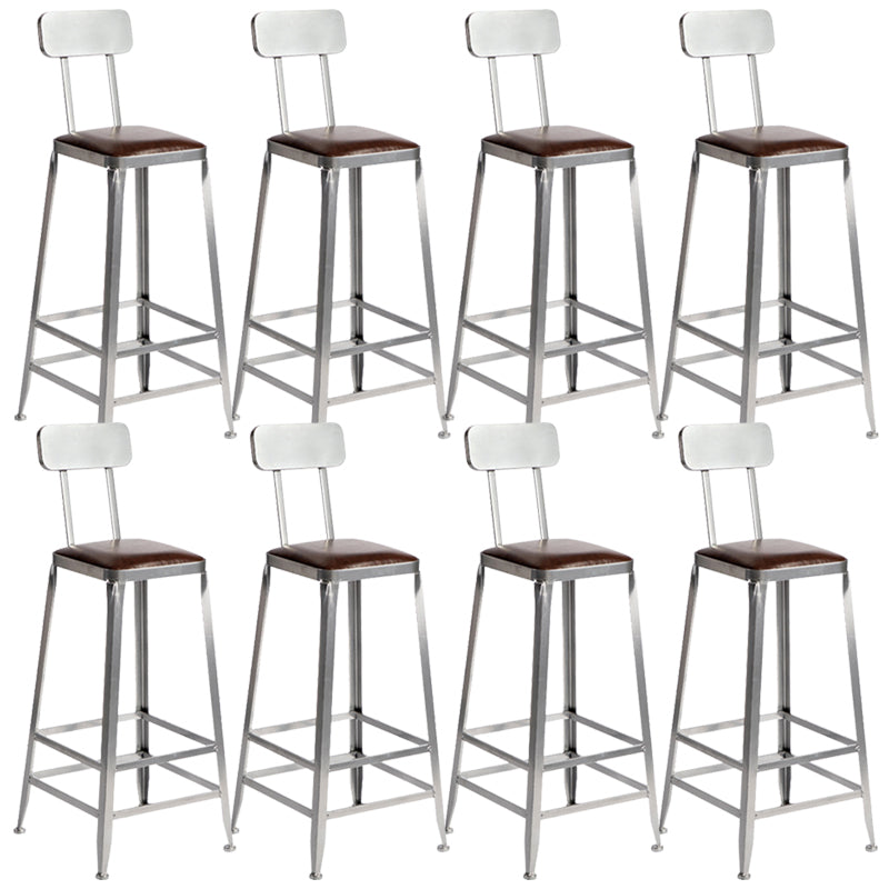 Metal Dining Stools Contemporary Armless Faux Leathe Bar Stools With Back 8 Piece Set Bar Stool(30"H) Clearhalo 'Bar Furniture' 'Bar Stools' 'bar_stools' 'furn' 'furn_bar_stools' 'Furniture' 'Kitchen & Dining Furniture' 6746214