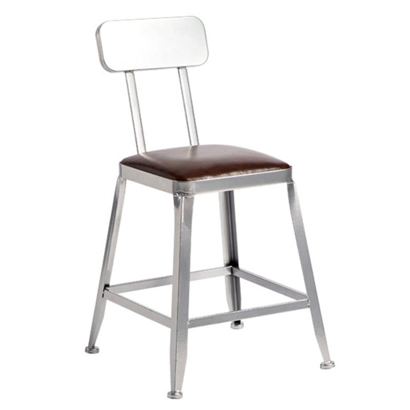 Metal Dining Stools Contemporary Armless Faux Leathe Bar Stools With Back 1 Piece Short Stool(18"H) Clearhalo 'Bar Furniture' 'Bar Stools' 'bar_stools' 'furn' 'furn_bar_stools' 'Furniture' 'Kitchen & Dining Furniture' 6746215