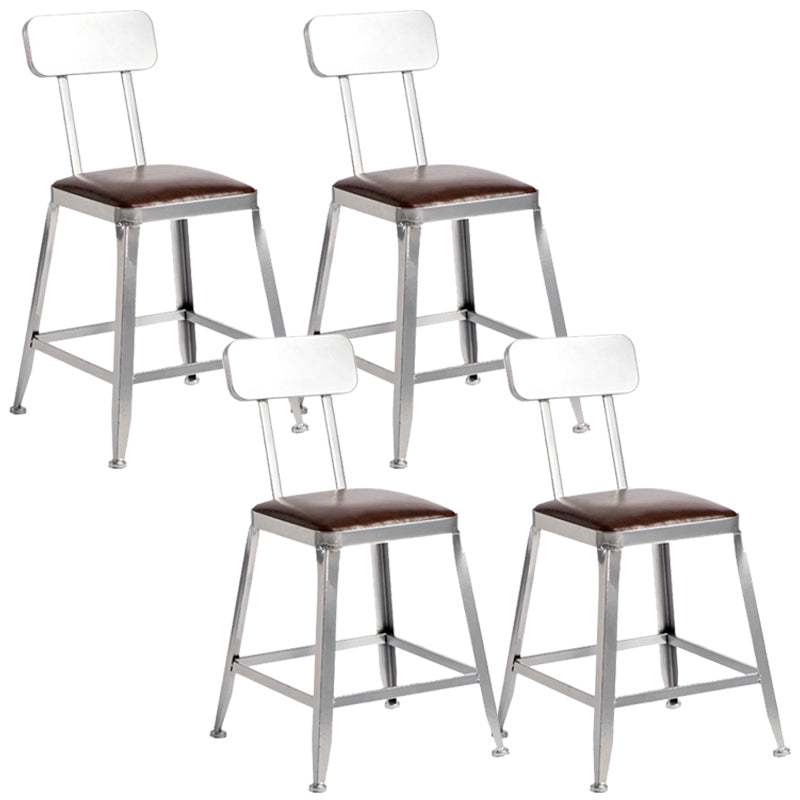 Metal Dining Stools Contemporary Armless Faux Leathe Bar Stools With Back 4 Piece Set Short Stool(18"H) Clearhalo 'Bar Furniture' 'Bar Stools' 'bar_stools' 'furn' 'furn_bar_stools' 'Furniture' 'Kitchen & Dining Furniture' 6746217