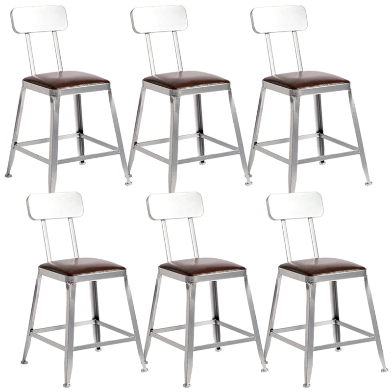 Metal Dining Stools Contemporary Armless Faux Leathe Bar Stools With Back 6 Piece Set Short Stool(18"H) Clearhalo 'Bar Furniture' 'Bar Stools' 'bar_stools' 'furn' 'furn_bar_stools' 'Furniture' 'Kitchen & Dining Furniture' 6746218
