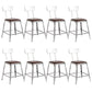 Metal Dining Stools Contemporary Armless Faux Leathe Bar Stools With Back 8 Piece Set Short Stool(18"H) Clearhalo 'Bar Furniture' 'Bar Stools' 'bar_stools' 'furn' 'furn_bar_stools' 'Furniture' 'Kitchen & Dining Furniture' 6746219