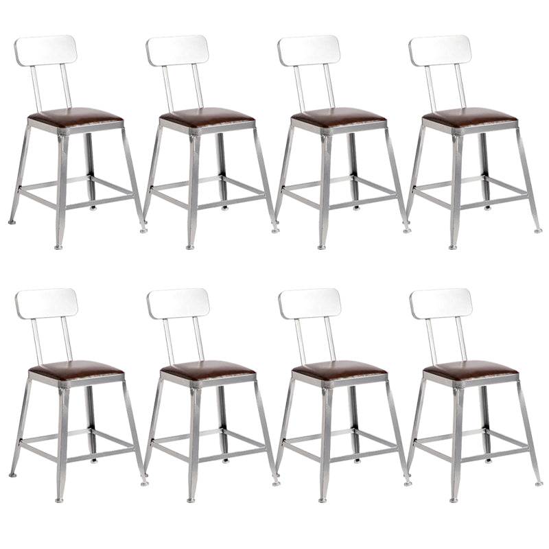 Metal Dining Stools Contemporary Armless Faux Leathe Bar Stools With Back 8 Piece Set Short Stool(18"H) Clearhalo 'Bar Furniture' 'Bar Stools' 'bar_stools' 'furn' 'furn_bar_stools' 'Furniture' 'Kitchen & Dining Furniture' 6746219