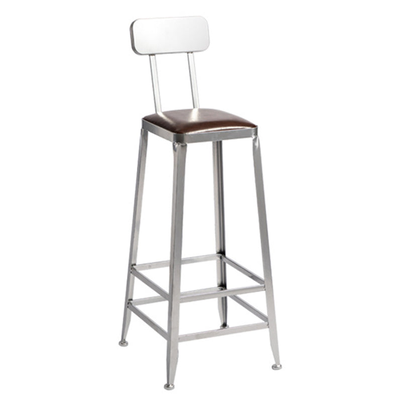 Metal Dining Stools Contemporary Armless Faux Leathe Bar Stools With Back 1 Piece Bar Stool(31"H) Clearhalo 'Bar Furniture' 'Bar Stools' 'bar_stools' 'furn' 'furn_bar_stools' 'Furniture' 'Kitchen & Dining Furniture' 6746220