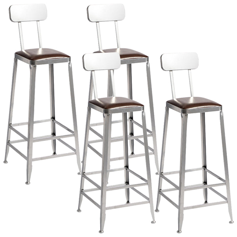 Metal Dining Stools Contemporary Armless Faux Leathe Bar Stools With Back 4 Piece Set Bar Stool(31"H) Clearhalo 'Bar Furniture' 'Bar Stools' 'bar_stools' 'furn' 'furn_bar_stools' 'Furniture' 'Kitchen & Dining Furniture' 6746222