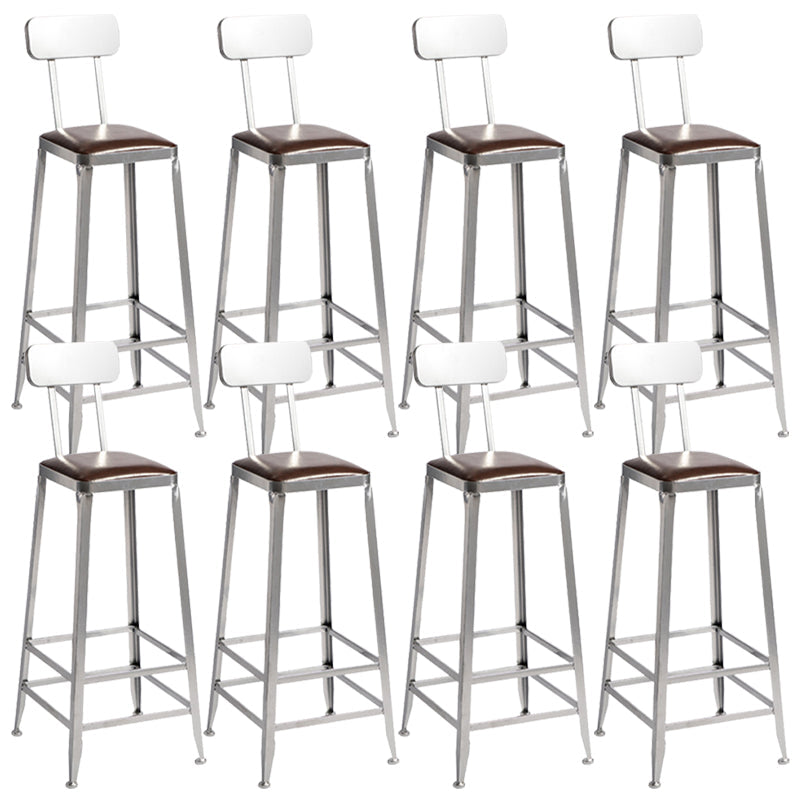 Metal Dining Stools Contemporary Armless Faux Leathe Bar Stools With Back 8 Piece Set Bar Stool(31"H) Clearhalo 'Bar Furniture' 'Bar Stools' 'bar_stools' 'furn' 'furn_bar_stools' 'Furniture' 'Kitchen & Dining Furniture' 6746224