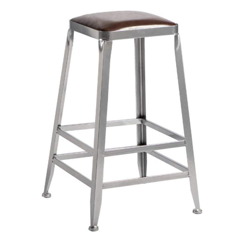 Metal Dining Stools Contemporary Armless Faux Leathe Bar Stools Backless 1 Piece Counter Stool(26"H) Clearhalo 'Bar Furniture' 'Bar Stools' 'bar_stools' 'furn' 'furn_bar_stools' 'Furniture' 'Kitchen & Dining Furniture' 6746225