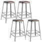 Metal Dining Stools Contemporary Armless Faux Leathe Bar Stools Backless 4 Piece Set Counter Stool(26"H) Clearhalo 'Bar Furniture' 'Bar Stools' 'bar_stools' 'furn' 'furn_bar_stools' 'Furniture' 'Kitchen & Dining Furniture' 6746227