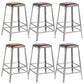 Metal Dining Stools Contemporary Armless Faux Leathe Bar Stools Backless 6 Piece Set Counter Stool(26"H) Clearhalo 'Bar Furniture' 'Bar Stools' 'bar_stools' 'furn' 'furn_bar_stools' 'Furniture' 'Kitchen & Dining Furniture' 6746228