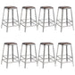 Metal Dining Stools Contemporary Armless Faux Leathe Bar Stools Backless 8 Piece Set Counter Stool(26"H) Clearhalo 'Bar Furniture' 'Bar Stools' 'bar_stools' 'furn' 'furn_bar_stools' 'Furniture' 'Kitchen & Dining Furniture' 6746229