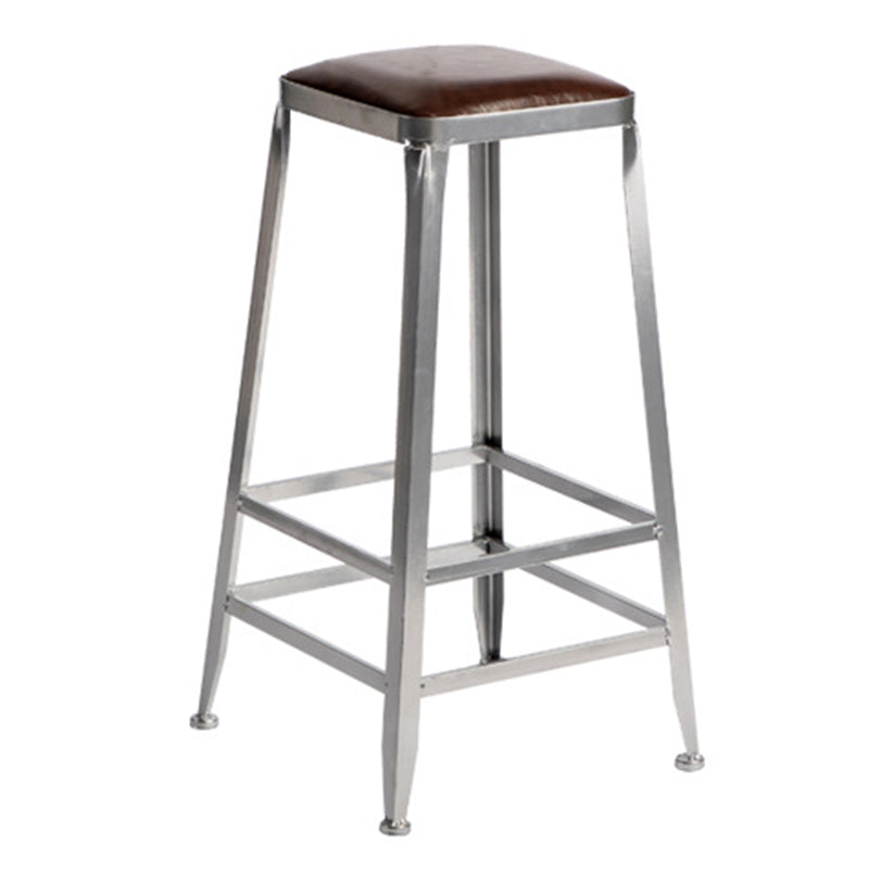 Metal Dining Stools Contemporary Armless Faux Leathe Bar Stools Backless 1 Piece Bar Stool(30"H) Clearhalo 'Bar Furniture' 'Bar Stools' 'bar_stools' 'furn' 'furn_bar_stools' 'Furniture' 'Kitchen & Dining Furniture' 6746230