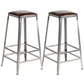 Metal Dining Stools Contemporary Armless Faux Leathe Bar Stools Backless 2 Piece Set Bar Stool(30"H) Clearhalo 'Bar Furniture' 'Bar Stools' 'bar_stools' 'furn' 'furn_bar_stools' 'Furniture' 'Kitchen & Dining Furniture' 6746231