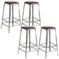 Metal Dining Stools Contemporary Armless Faux Leathe Bar Stools Backless 4 Piece Set Bar Stool(30"H) Clearhalo 'Bar Furniture' 'Bar Stools' 'bar_stools' 'furn' 'furn_bar_stools' 'Furniture' 'Kitchen & Dining Furniture' 6746232