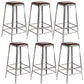 Metal Dining Stools Contemporary Armless Faux Leathe Bar Stools Backless 6 Piece Set Bar Stool(30"H) Clearhalo 'Bar Furniture' 'Bar Stools' 'bar_stools' 'furn' 'furn_bar_stools' 'Furniture' 'Kitchen & Dining Furniture' 6746233