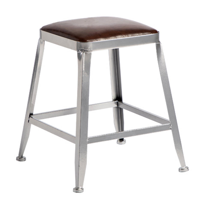 Metal Dining Stools Contemporary Armless Faux Leathe Bar Stools Backless 1 Piece Short Stool(18"H) Clearhalo 'Bar Furniture' 'Bar Stools' 'bar_stools' 'furn' 'furn_bar_stools' 'Furniture' 'Kitchen & Dining Furniture' 6746235