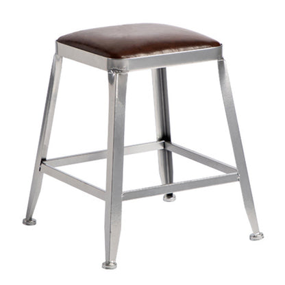 Metal Dining Stools Contemporary Armless Faux Leathe Bar Stools Backless 1 Piece Short Stool(18"H) Clearhalo 'Bar Furniture' 'Bar Stools' 'bar_stools' 'furn' 'furn_bar_stools' 'Furniture' 'Kitchen & Dining Furniture' 6746235