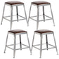 Metal Dining Stools Contemporary Armless Faux Leathe Bar Stools Backless 4 Piece Set Short Stool(18"H) Clearhalo 'Bar Furniture' 'Bar Stools' 'bar_stools' 'furn' 'furn_bar_stools' 'Furniture' 'Kitchen & Dining Furniture' 6746237