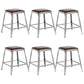 Metal Dining Stools Contemporary Armless Faux Leathe Bar Stools Backless 6 Piece Set Short Stool(18"H) Clearhalo 'Bar Furniture' 'Bar Stools' 'bar_stools' 'furn' 'furn_bar_stools' 'Furniture' 'Kitchen & Dining Furniture' 6746238