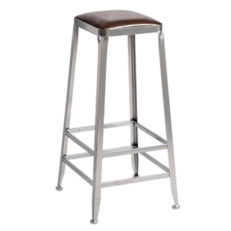 Metal Dining Stools Contemporary Armless Faux Leathe Bar Stools Backless 1 Piece Bar Stool(31"H) Clearhalo 'Bar Furniture' 'Bar Stools' 'bar_stools' 'furn' 'furn_bar_stools' 'Furniture' 'Kitchen & Dining Furniture' 6746240