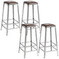Metal Dining Stools Contemporary Armless Faux Leathe Bar Stools Backless 4 Piece Set Bar Stool(31"H) Clearhalo 'Bar Furniture' 'Bar Stools' 'bar_stools' 'furn' 'furn_bar_stools' 'Furniture' 'Kitchen & Dining Furniture' 6746242