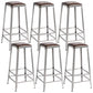 Metal Dining Stools Contemporary Armless Faux Leathe Bar Stools Backless 6 Piece Set Bar Stool(31"H) Clearhalo 'Bar Furniture' 'Bar Stools' 'bar_stools' 'furn' 'furn_bar_stools' 'Furniture' 'Kitchen & Dining Furniture' 6746243