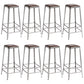 Metal Dining Stools Contemporary Armless Faux Leathe Bar Stools Backless 8 Piece Set Bar Stool(31"H) Clearhalo 'Bar Furniture' 'Bar Stools' 'bar_stools' 'furn' 'furn_bar_stools' 'Furniture' 'Kitchen & Dining Furniture' 6746244