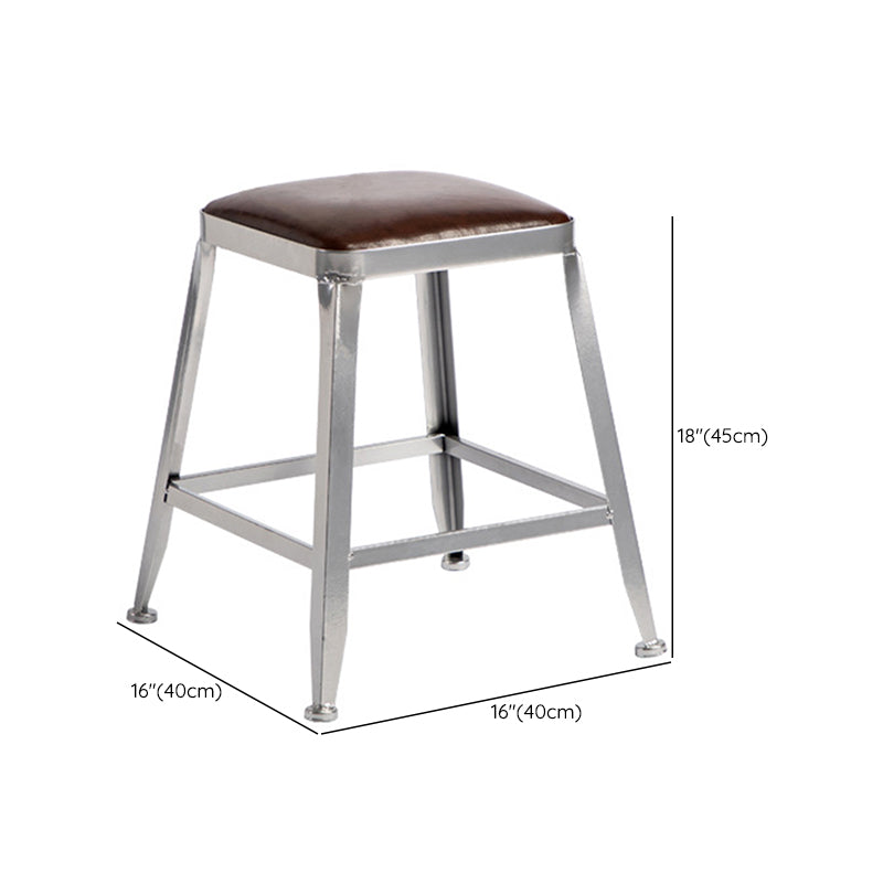 Metal Dining Stools Contemporary Armless Faux Leathe Bar Stools Clearhalo 'Bar Furniture' 'Bar Stools' 'bar_stools' 'furn' 'furn_bar_stools' 'Furniture' 'Kitchen & Dining Furniture' 6746246