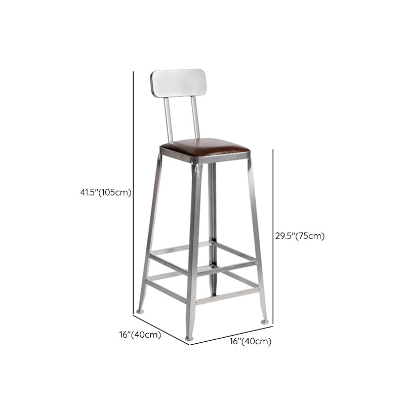 Metal Dining Stools Contemporary Armless Faux Leathe Bar Stools Clearhalo 'Bar Furniture' 'Bar Stools' 'bar_stools' 'furn' 'furn_bar_stools' 'Furniture' 'Kitchen & Dining Furniture' 6746249