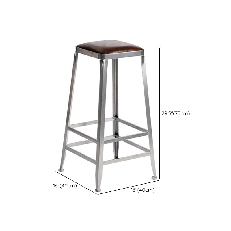Metal Dining Stools Contemporary Armless Faux Leathe Bar Stools Clearhalo 'Bar Furniture' 'Bar Stools' 'bar_stools' 'furn' 'furn_bar_stools' 'Furniture' 'Kitchen & Dining Furniture' 6746250