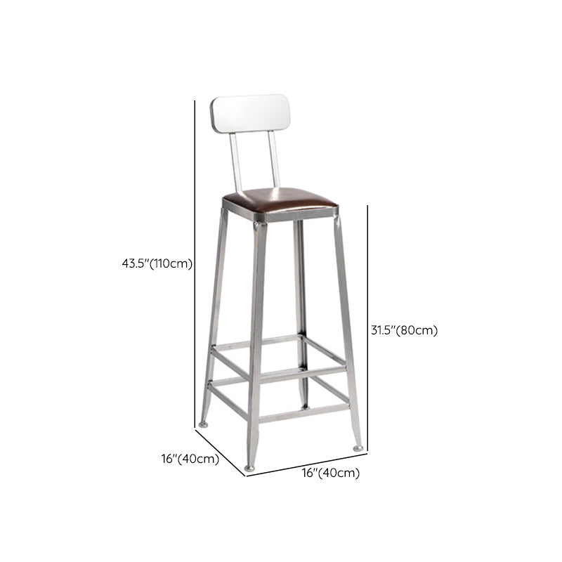 Metal Dining Stools Contemporary Armless Faux Leathe Bar Stools Clearhalo 'Bar Furniture' 'Bar Stools' 'bar_stools' 'furn' 'furn_bar_stools' 'Furniture' 'Kitchen & Dining Furniture' 6746251