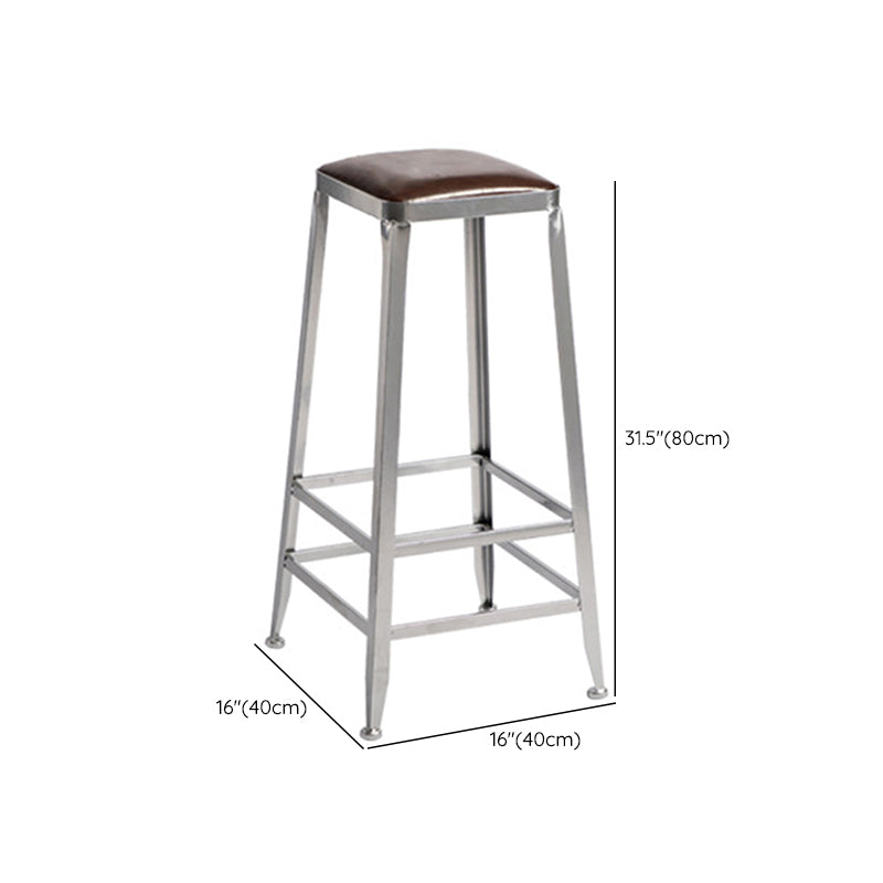 Metal Dining Stools Contemporary Armless Faux Leathe Bar Stools Clearhalo 'Bar Furniture' 'Bar Stools' 'bar_stools' 'furn' 'furn_bar_stools' 'Furniture' 'Kitchen & Dining Furniture' 6746252