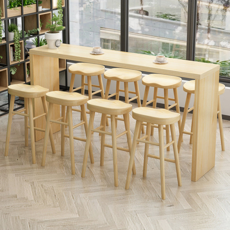 Solid Wood Counter Bar Stool Contemporary Armless Counter Stools