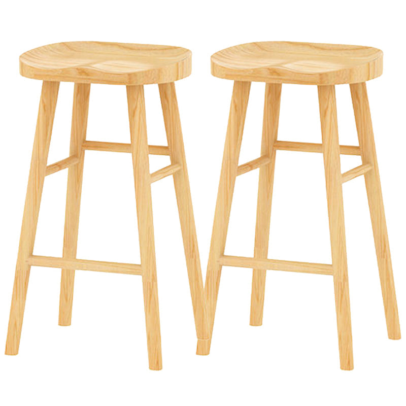 Solid Wood Counter Bar Stool Contemporary Armless Counter Stools