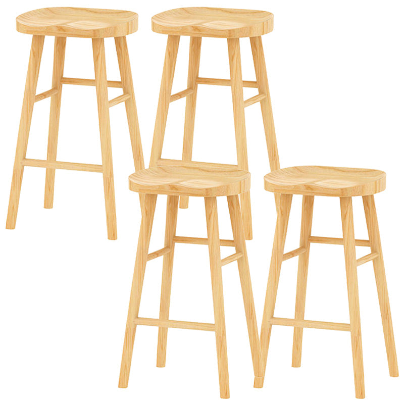 Solid Wood Counter Bar Stool Contemporary Armless Counter Stools