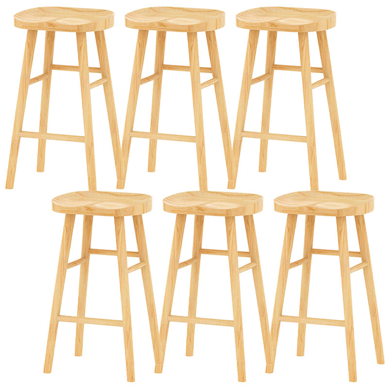Solid Wood Counter Bar Stool Contemporary Armless Counter Stools